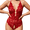 Red, variant on Women's Elegant Lace Trim Comfort Bodysuit For Women Flattering Contour Fit Lingerie One Piece Red XL