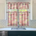 thumbnail image 3 of Artistic Daisy Print Kitchen Curtains - 3 PC Set with Valance, Cute Floral Rod Pocket Tiers for Farmhouse or Minimalist Window Decor, 3 of 6