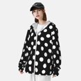 thumbnail image 5 of Fotbe Black and White Polka Dot Men's Women's UPF 50+ Sun Protection Jacket Hooded Cooling Shirt with Pockets Hiking Outdoor Performance-Medium, 5 of 9