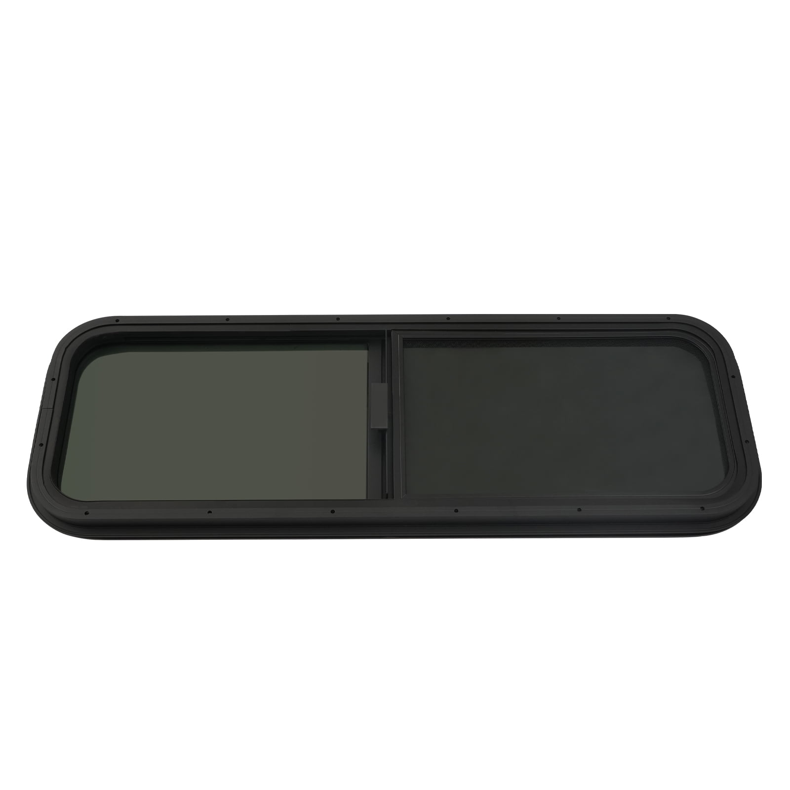 High-Quality RV Horizontal Window, Black Aluminum Alloy Frame with Screen Window, UV Protection, Water-Sealed, Modern Style, Perfect for RV Upgrade