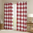 thumbnail image 2 of Erosebridal Abstract Grid Curtains Pack of 2 (42Wx63L),Geometric Buffalo Black Out Curtains,Red White Curtains for Living Room,Plaid Bedroom Decorative, 2 of 6