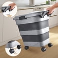 thumbnail image 6 of TIOVERY Dog Food Storage Container, 23-25 lbs Airtight Collapsible Cat & Pet Dry Food Storage bin with Attachable Wheels (Dark Grey), 6 of 10