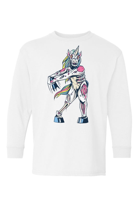 Halloween Youth Sweatshirt Zombie Unicorn Dance Crewneck Tee for Kids