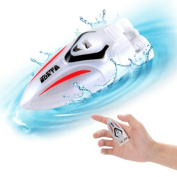 Mini Remote Control Boat RC Boat 360 Rotating 2.4 G Build in Rechargeable Battery Lake Swimming Pools Bathtubs Stunt Remote Control Boats