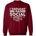 thumbnail image 2 of OXI Crewneck Sweatshirt - Basic Casual Sweatshirts for Men's and Women Fleece Sweatshirt Long Sleeve - Cardinal Red Small, 2 of 2