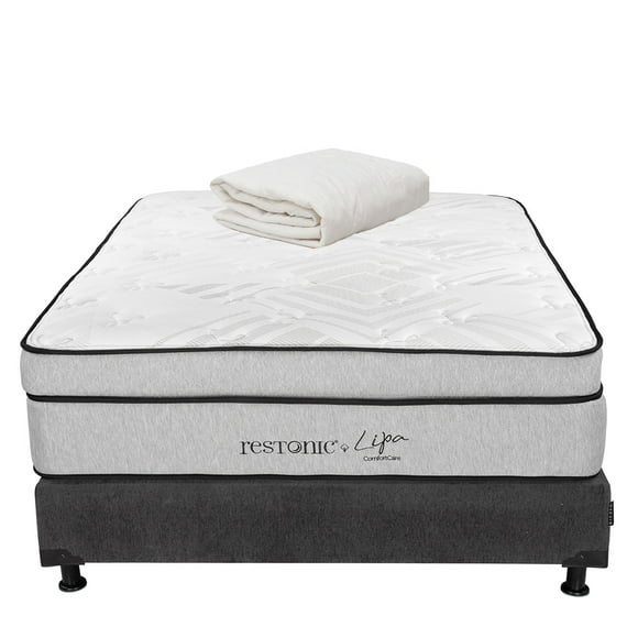 Colchón Queen Size Lipa + Box + Protector de Colchón Ultra