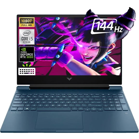 HP - Victus 15.6" Full HD 144Hz Gaming Laptop - Intel Core i5-12450H - NVIDIA GeForce RTX 3050 -Backlit KB-Webcam, Wi-Fi 6, Win11 Home,W/Cloth (32GB RAM | 1TB PCIe SSD Cloth)