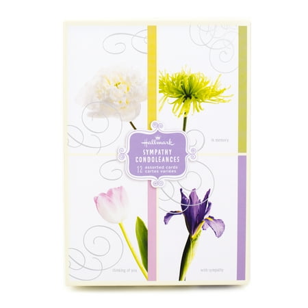 Hallmark Assorted Sympathy Greeting Cards (Flowers, 12 Cards and