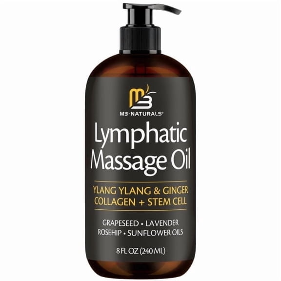 M3 Naturals Ylang Ylang and Ginger Body Oil with Collagen and Stem Cell, 8 fl oz