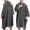 Dark Gray, variant on HOOMEUMY Men Fleece Night Robe Casual Hooded Pocket Zipper Long Sleeves Bathrobe Night Robe for Comfortable and Warmth