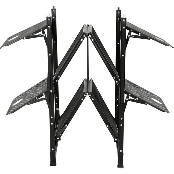 Folding Camping Kitchen Table - Portable Aluminum Cook Station with 4 Side Tables & 2 Shelves, Ideal for Outdoor Picnics, BBQs, Camping & RV Traveling