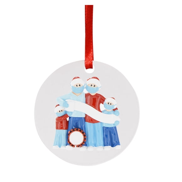 Fiudx Adorno Navideño 2020, Decoración Navideña Personalizada, Recuerdo de Cuarentena, Regalo Perfecto para Familiares y Amigos, Accesorio para Árbol Festivo, Tamaño 10 Cm × 10 Cm, Incluye Lazo de Ci