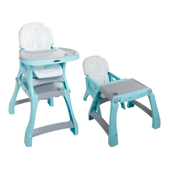 Silla Alta Periquera Prinsel Kinder City 2 En 1 Azul Turquesa