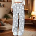 thumbnail image 3 of Yokua Women's Flannel Printed Fleece Pajama Pants Drawstring Comfortable Casual Pants with Pockets, 3 of 7