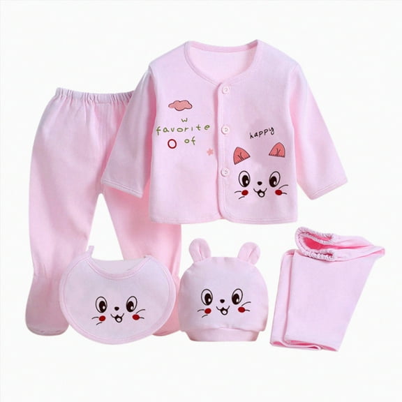 XZNPDUCQ Preemie Newborn Baby Girl Boy Clothes Set +Bib+Sock Set Tops+Hat+Pants Girl Boy Newborn Baby 5Pcs Outfits Boy Shoes+Romper Girl Boy Cotton Blend Shower Gift Set