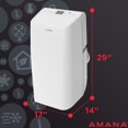 thumbnail image 3 of Amana 9000 BTU (13000 ASHRAE) 120V Portable Air Conditioner with Remote, Rooms up to 450 Sq. ft., White, AMAP141AW, 3 of 8