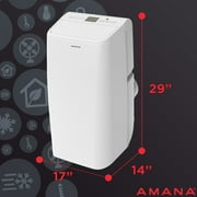 Amana New 8,500 BTU (13,000 BTU ASHRAE)450 Sq ft, 120 V Portable Air Conditioner w Supplemental Heat, White, AMAP14HAW