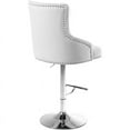 thumbnail image 2 of Meridian Furniture Claude 34.5"H Velvet Adjustable Bar Stool in White, 2 of 4