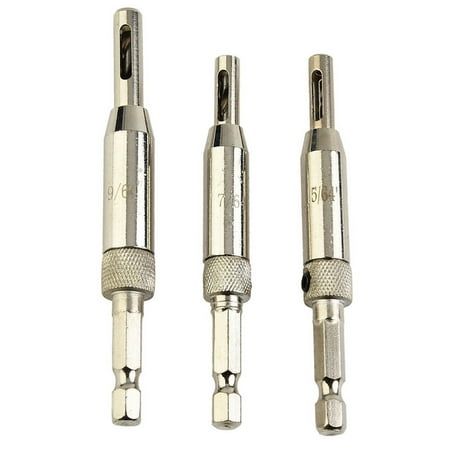 

3pcs hinge drill bit set woodworking door hinge hole opener 1/4 hex shank bit