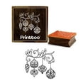 thumbnail image 1 of Printtoo Christmas Theme Pattern Card Making Square Wooden Rubber Stamp Crafting-4 x 4 Inches, 1 of 2