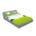 thumbnail image 2 of Cartoon Fitted Sheet & Pillow Sham Set, Playful Monkeys Hanging on Vines Young Chimpanzees Summer Fun, Decorative Printed 6 Piece Bedding Decor Set, Calking, Pale Blue Brown Green, by Ambesonne, 2 of 3