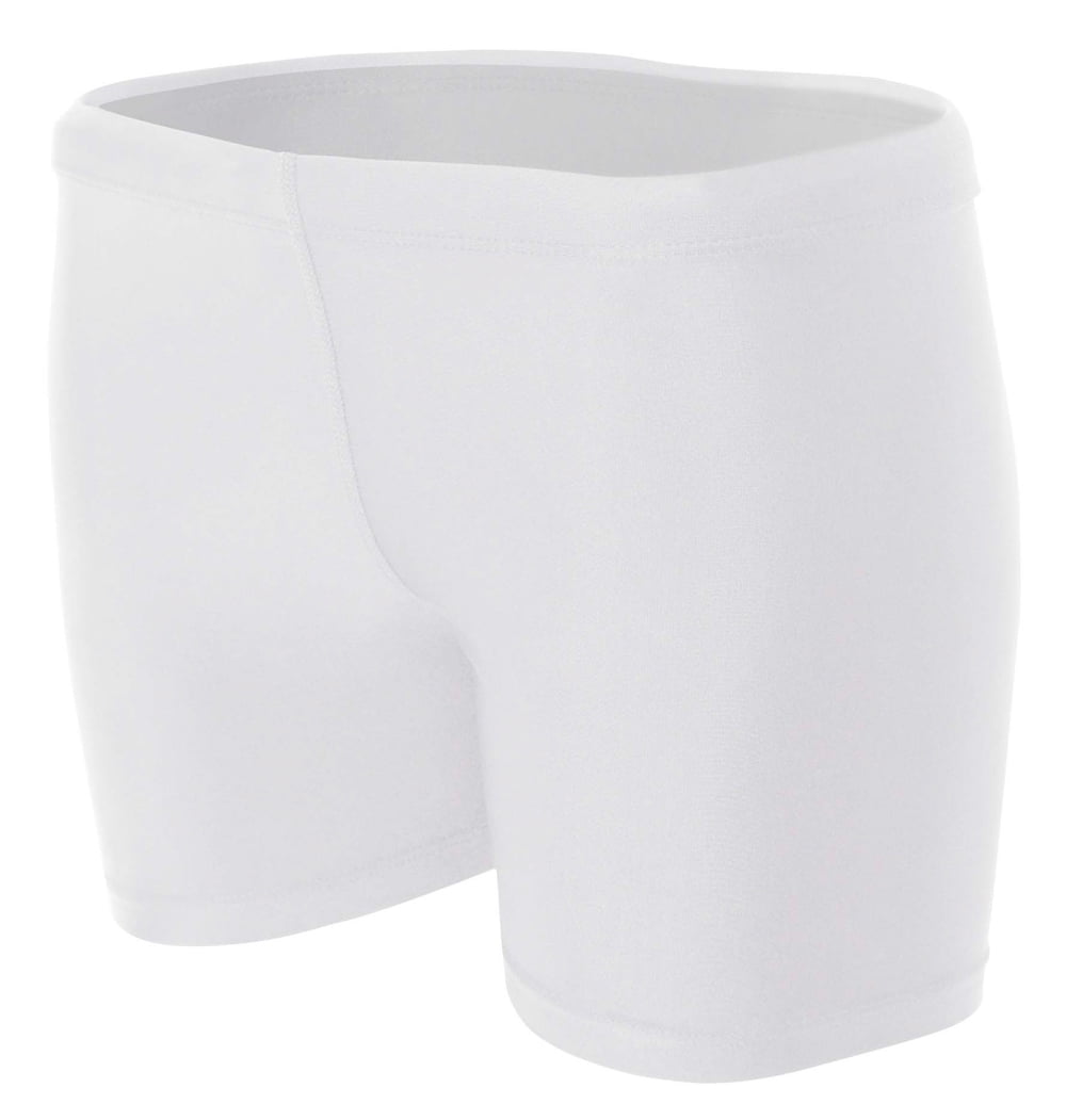 A4 A4 4" Compression Short For Women in White NW5313