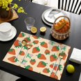 thumbnail image 4 of Orange Strawberry Plants Fruit Summer Placemats Table Placemats Set Of 4-Linen Kitchen Washable Placemats Table Mats 11.8"x17.7" Non-Slip Heat Resistant, 4 of 6