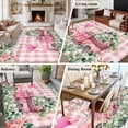 thumbnail image 5 of Eucalyptus Trucks Area Rugs 6'x9', Small Throw Rugs for Kitchen Dining room, Spring Farmhouse Floral Leaves Pink Plaid Indoor Outdoor Rug Non-Slip Low Pile Carpet Runner Reversible Floor Mats, 5 of 8