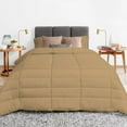 thumbnail image 2 of 1 Piece Luxury Long Box Pattern Comforter By D.N.G. BEDDINGS Premium Super Soft, All Season, 800 Thread Count, 100% Egyptian Cotton, King/California King Size Taupe Color, 2 of 5