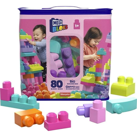 UPC 065541083288 product image for MEGA BLOKS 80-piece Big Building Bag Blocks for Toddlers 1-3  Pink | upcitemdb.com