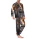 thumbnail image 2 of Fotbe Wide Eyed Cartoon Cats Pijama de Hombre con Estampado de Manga Larga, Conjunto de 2 Piezas, Ropa de Dormir Suave y Cómoda con Bolsillos-Small, 2 of 7