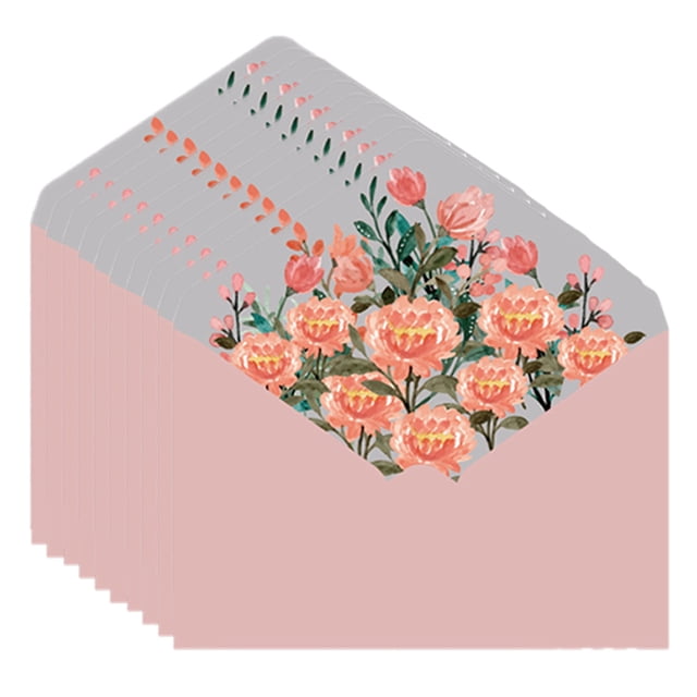 Sobres de papel con diseño floral para invitaciones, tarjetas de agradecimiento y tarjetas de felicitación, 16,1 x 11,4 cm, paquete de 50