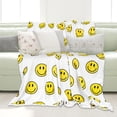 thumbnail image 3 of Smile Face Fuzzy Throw Blanket Yellow Happy Face Cute Decorative Soft Cozy Flannel Blanket for Home Bed Sofa Couch Chair, 50 x 60 Inch, 3 of 6