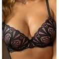 thumbnail image 3 of Pour Moi New Romance Plunge Push Up Underwire Bra (184002),32A,Black/Rose, 3 of 7