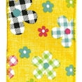 thumbnail image 2 of Plaid Patterned Spring Flowers Wired Ribbon, 2-1/2-inch, 10-yard, Yellow, 2 of 3