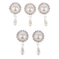 thumbnail image 4 of 5 Piezas de Aleación Redonda Baoblaze Colgante de Perlas de Cristal, 4 of 8