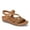 Caramel, variant on Womens Jalen Faux Leather Ankle Strap Footbed Sandals
