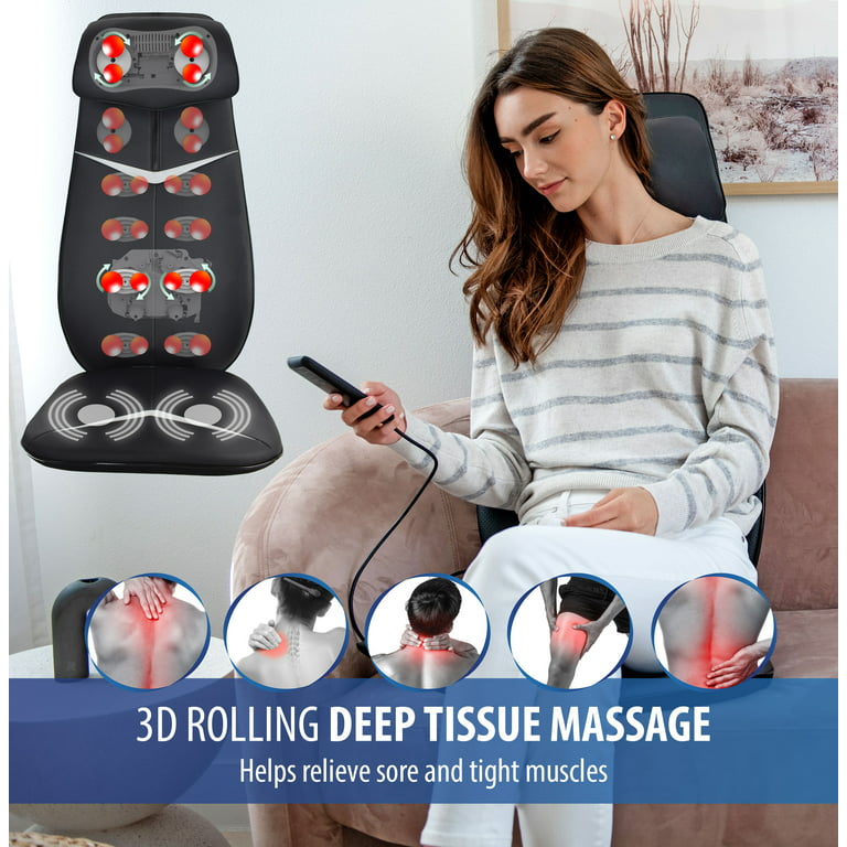  Zyllion Shiatsu Back and Neck Massager - 3D Kneading Deep  Tissue Massage Pillow with Heat, 2 Speeds and Manual Rotation Change for  Muscle Pain Relief, Chairs and Cars - Black (ZMA-34-BK) : Health & Household