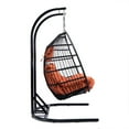 thumbnail image 5 of LeisureMod Folding Double Egg Chair Swing Rattan Wicker 2-Seater Porch Swing with Stand for Outdoor & Indoor, 5 of 12