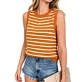 thumbnail image 3 of Women's Striped Tank Tops Crewneck Sleeveless Tank Casual Summer Shirts, XL, 3 of 5