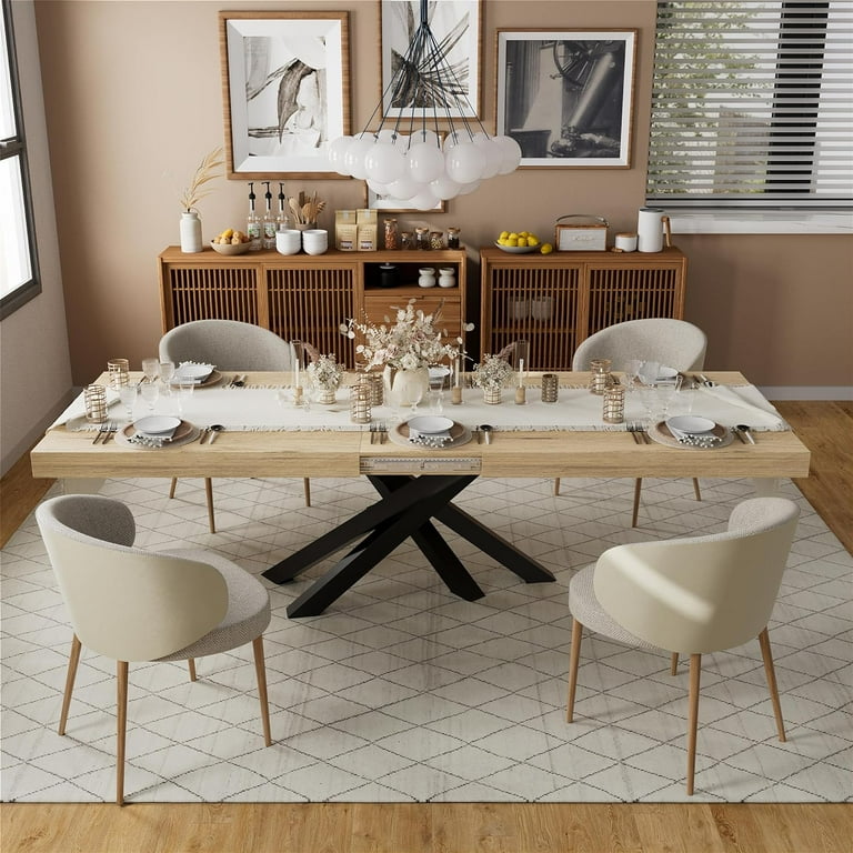 PAKASEPT Modern Dining Table for 6-8 Person, Extendable PAKASEPT Modern Dining Table for 6-8 Person, Extendable
