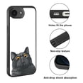 thumbnail image 2 of WIRESTER Shockproof Soft Rubber Cover Case for Apple iPhone 16e 6.1" 2025, Black Bombay Kitten Cat, 2 of 5