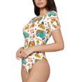 thumbnail image 5 of Cauagu Fall Pumpkins And Sunflowers Women's Crew Neck Round Short Sleeve T Shirts Tops Bodysuit Daily Jumpsuit-X-Large, 5 of 7