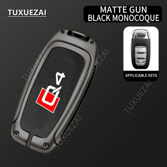 For Audi Q4 Car Remote Key Cover Case Fashion A6 A8 Q6 Q7 D style 3 buttons Zinc Alloy Leather Car Key Cover