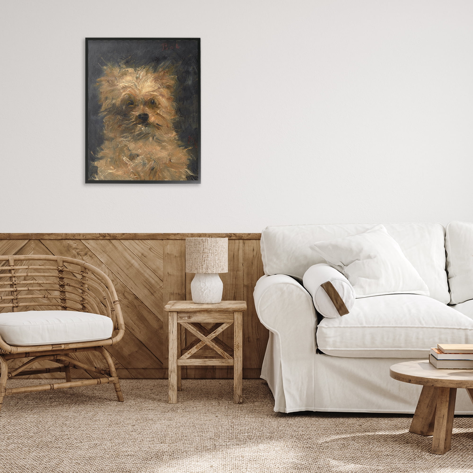 Stupell Industries Edouard Manet Dog Portrait Black Framed Giclee Art, design by Lil' Rue