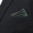 thumbnail image 4 of Mens Pocket Sqaure Hanky Dark Green Paisley Large 12.6 inches Silk, 4 of 7