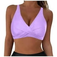 thumbnail image 2 of Homenesgenics Swim Suits for Women 2026 Tankini Bikini Fashion Women's Sleeveless Solid Bikini Swimsuit Push-Up Padded Swimwear Swimsuit Blouse Purple L, 2 of 4