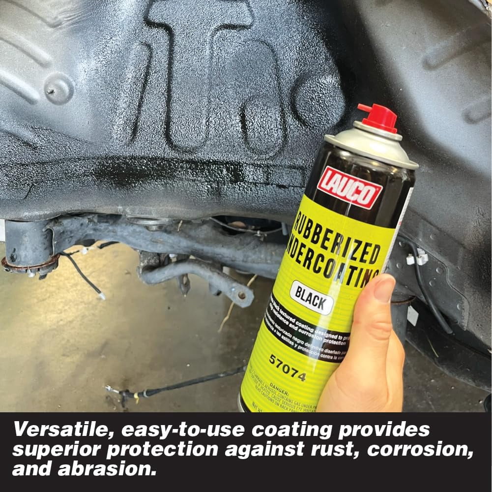 Rubberized Undercoating Black Aerosol Spray Can 15oz Quantity: 6 Pack With Gun