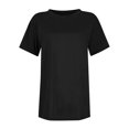 thumbnail image 5 of AherBiu Summer Tops for Women Basic Comfy Tshirt Short Sleeve Crewneck Casual Loose Fitted Top Tees, 5 of 6