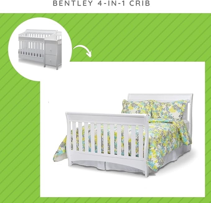 Full-Size Conversion Kit Bed Rails #0050 for Delta Children Cribs (White - 100)